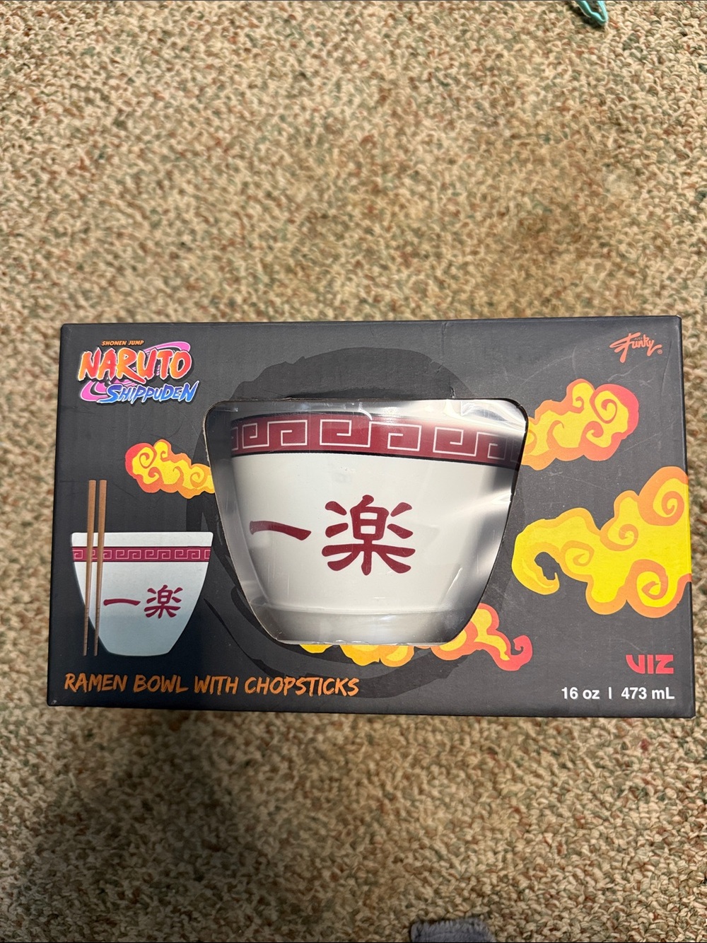 Naruto Shippuden Ramen Bowl with Chopsticks - White & Red